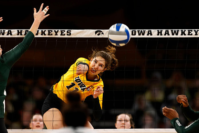 NCAA volleyball 3/28/2021-Iowa volleyball-Blythe Rients