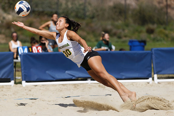 College Beach volleyball 3/24/2021-Hailey Dirige-Concordia Irvine beach volleyball