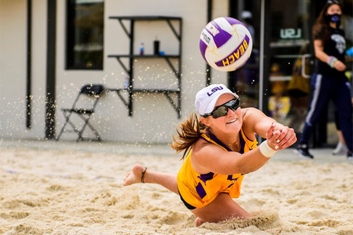 College Beach Volleyball 4/14/2021-Kristen Nuss-LSU beach volleyball