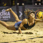 Sarah Sponcil playing AVP New Orleans//Rick Atwood photo